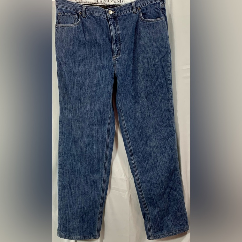Lands' End Flannel Lined taperd leg Waist strechy Men's Traditional Fit …